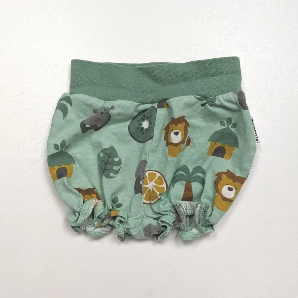 Maxomorra Bubble Shorts Baby Boys Size 9-12m GreenSafari Lion